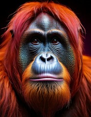 Obraz premium Gran macho orangután muy colorido.