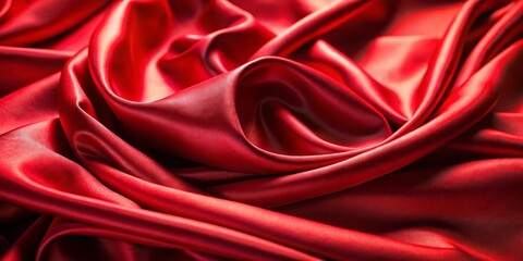 Obraz premium Luxurious Red Satin Fabric Background: Elegant Draped Silk Texture