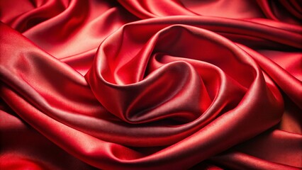 Obraz premium Luxurious Red Satin Fabric: Elegant Draped Texture Macro Photography