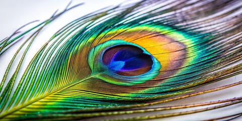 Fototapeta premium Macro Black and White Peacock Feather Pattern PNG Stock Photo