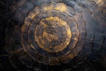 Fototapeta premium Intricately Detailed Wooden Texture with Concentric Circular Patterns and Warm Tones