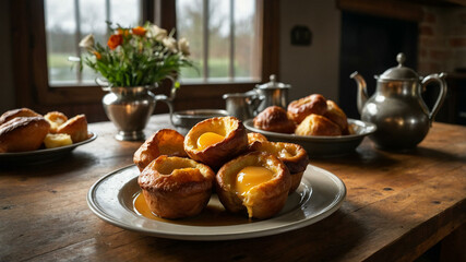 Yorkshire Puddings. Homemade Traditional fluffy golden Yorkshire Puddings.