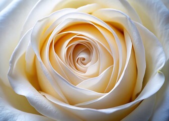 Macro Close-up of White Rose Petals, Delicate Flower Texture, Botanical Background
