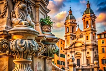 Obraz premium Macro Detail of Immacolata Concezione Column, Piazza di Spagna, Rome, Italy