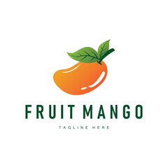 simple mango logo design illustration of fresh fruit from the garden with a minimalist concept
