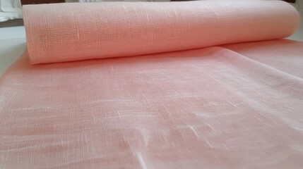 Peach Linen Fabric Roll: Soft, Elegant Texture
