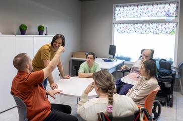 Supportive group activities at a day center for mental disabilities