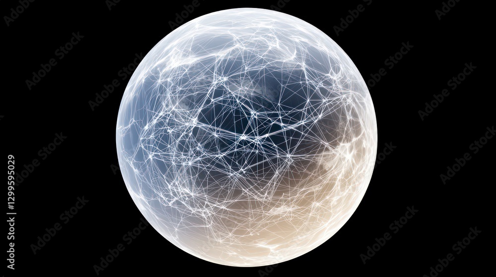 Poster global network digital connection abstract sphere technology innovation data interne