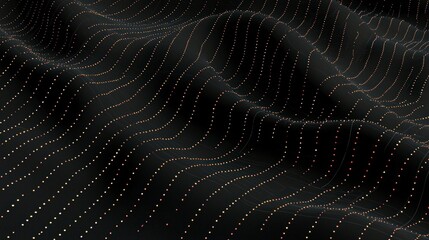 Abstract Dark Background  Gold Dots  Wavy Lines  Modern Design