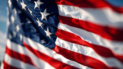 Waving american flag symbolizing patriotism and pride