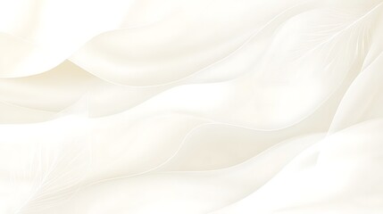 Abstract White Cream Waves With Leaf Veins Design