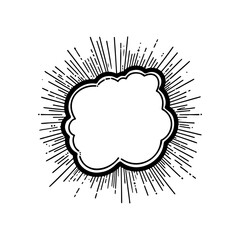 Speech bubble with light effect isolated on white background