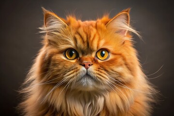 Majestic Red Persian Cat Portrait: Stunning Orange Eyes