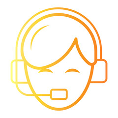 listen Line Gradient Icon