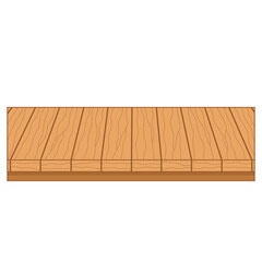 Wooden Table. Flat and Simple Style.