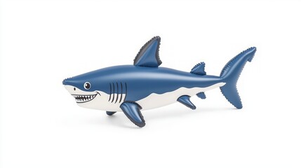Fototapeta premium Inflatable Blue Shark Toy Summer Fun Beach Accessory Pool Party Ocean Animal