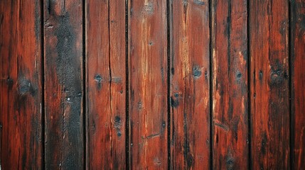 Naklejka premium Dark Red Wooden Planks Background Texture