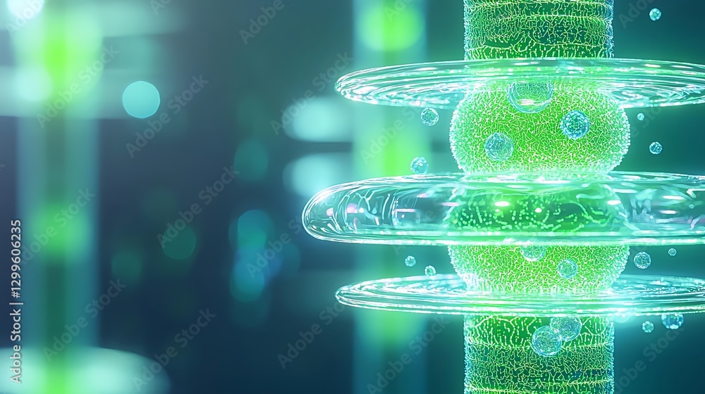 Poster abstract green science technology concept with molecule structure and copy space