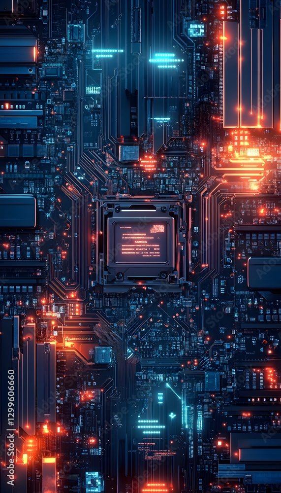 Aufkleber a detailed close up image of a complex circuit board layout
