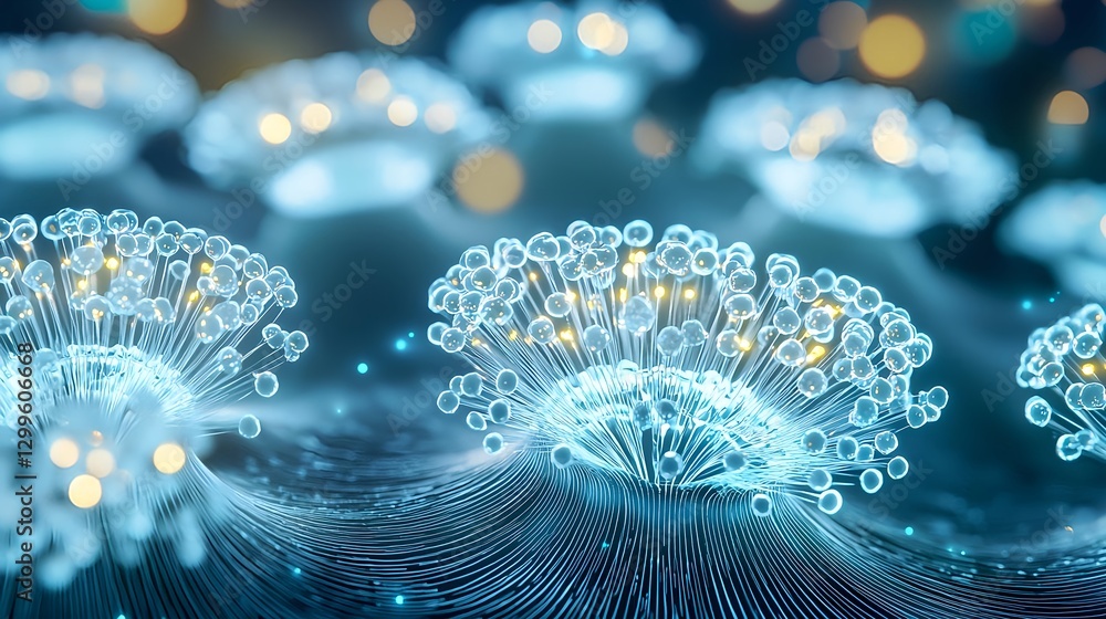 Poster abstract network connection: data flow, digital communication, and technology background