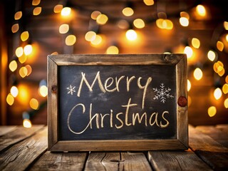 Merry Christmas Chalkboard Blackboard Holiday Festive Season Greeting