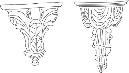vector sketch illustration silhouette design ornament decoration cornice column classic vintage ethnic roman greek © achmad