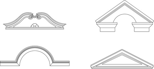 vector sketch illustration silhouette design decoration ornament cornice roof classic vintage ethnic roman greek  © achmad