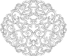 sketch vector illustration silhouette design decoration ornament interior classic vintage ethnic traditional  