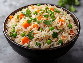 Healthy Asian Rice Bowl with Fresh Vegetables and Herbs: Delicious Side Dish & Meal Prep Idea