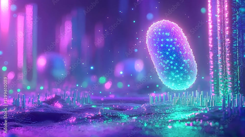 Poster futuristic technology abstract background with neon light and data