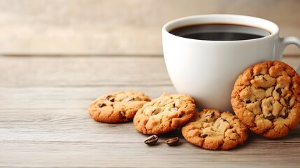 Delicious Chocolate Chip Cookies with Coffee
