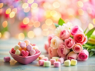 Miniature Valentine's Day Heart Scene: Tilt-Shift Photo of Romantic Love