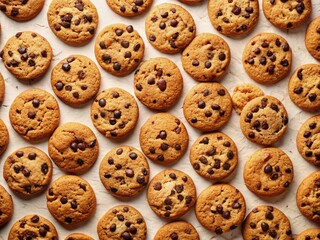 Minimalist Chocolate Chip Cookies Pattern - Delicious Baked Goods Photography