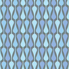Midcentury Modern Colorful Blue Drip Stripes  Stripes Seamless Vector Repeat Pattern