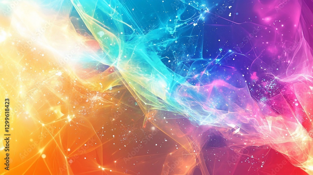 Poster abstract background with vibrant colors and light effects blending into a dynamic composition
