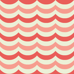 Pink and Off White Candy Scallop Stripes Seamless Vector Repeat Pattern