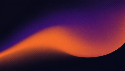 Dark noisy grainy background purple orange black abstract glowing shape poster header cover backdrop design, noise texture banner, copy space. NOT created with AI