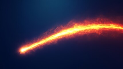 Artistic viewpoint vibrant movement of a single glowing line in abstract display