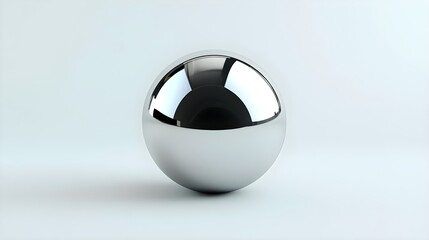 Shiny Metal Sphere On A Light Background Reflecting Subtle Details