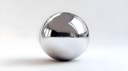 Reflective Chrome Sphere in Minimalist Setup with Soft Lighting and Shadows