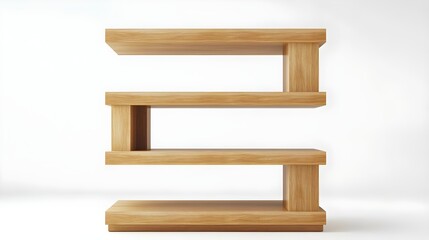 Modern Minimalist Wooden Bookshelf Displaying Contemporary Design Aesthetics