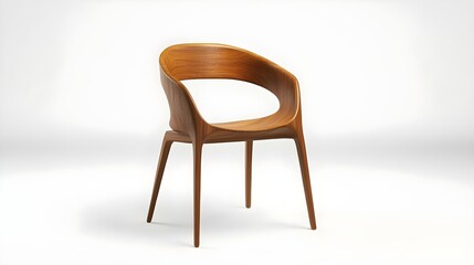 Elegant Wooden Chair in Minimalist Studio Setting
