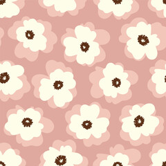 Blush Blooming Flower Floral Seamless Vector Repeat Pattern