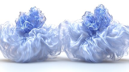 Fototapeta premium Abstract flowing forms design with translucent and glassy blue textures