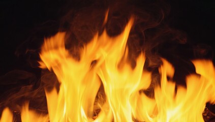 Fototapeta premium Fierce flames dancing indoor fire scene visual warm environment