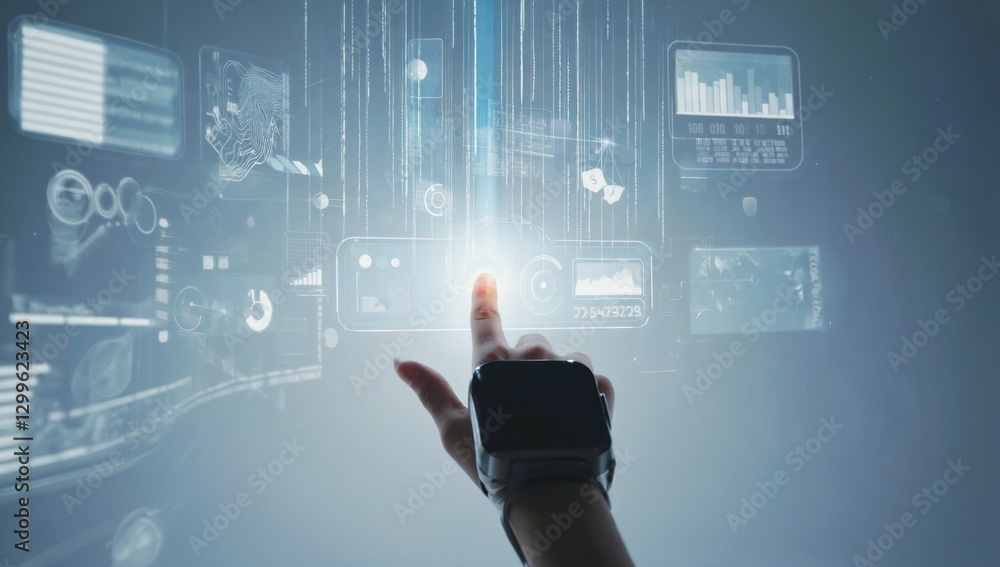 Aufkleber interactive technology interface for data visualization in a digital space