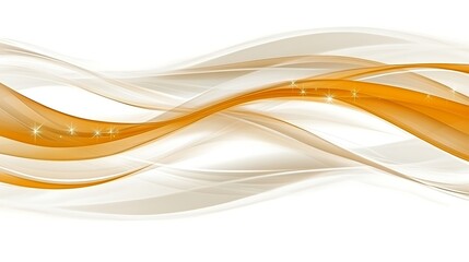 Obraz premium Elegant golden and white shimmering waves on white abstract background