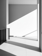 Lichtspiele und Schatteneffekte zwischen eleganten Säulen in Weiß

