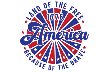 Fourth of July Independence Day Vector illustration, 4th of July greeting in United States national flag colors and hand lettering text Happy, America, USA Flag, USA Holiday, Patriotic, Cut File