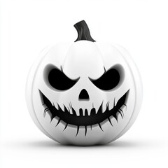 Naklejka premium Scary Halloween Pumpkin Isolated White Background